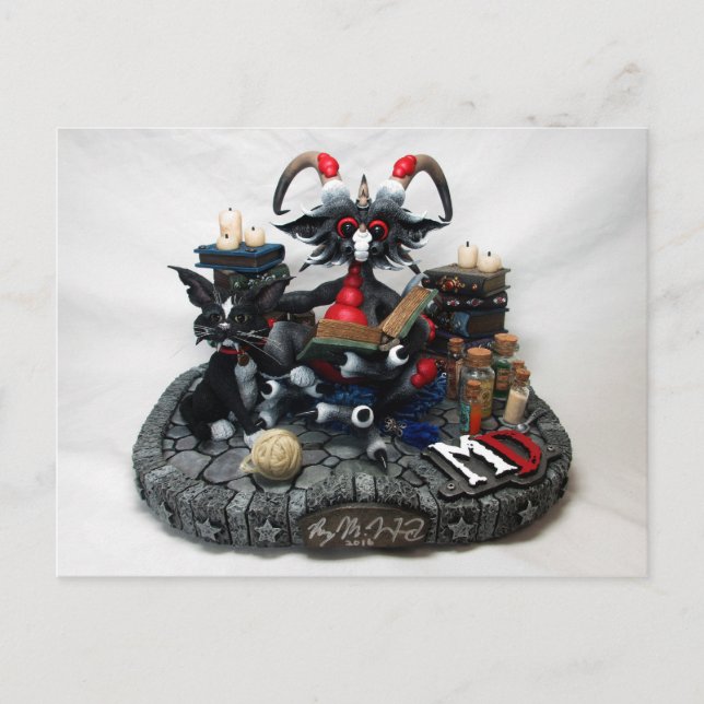 Postal Postcarta del dragón de poción negra MD (Anverso)