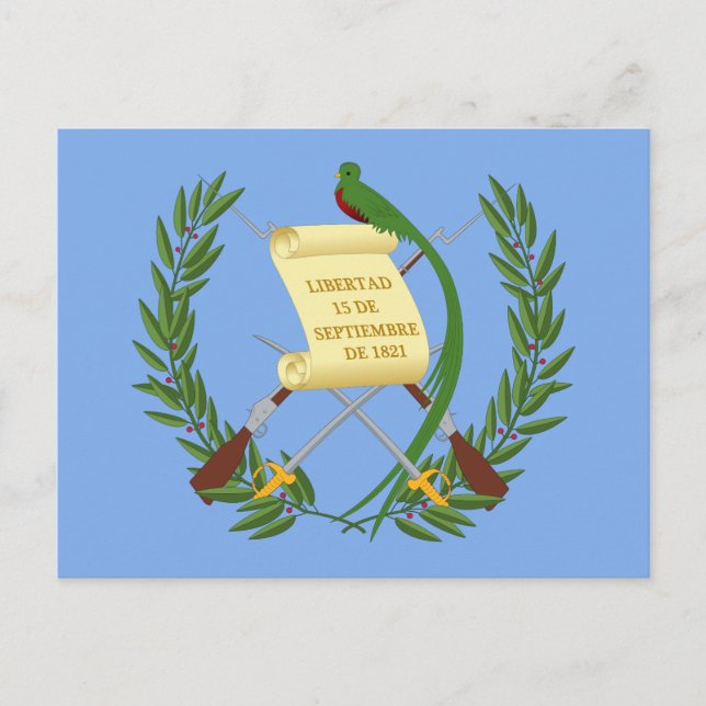 Postal Postcarta del escudo de armas de Guatemala (Anverso)