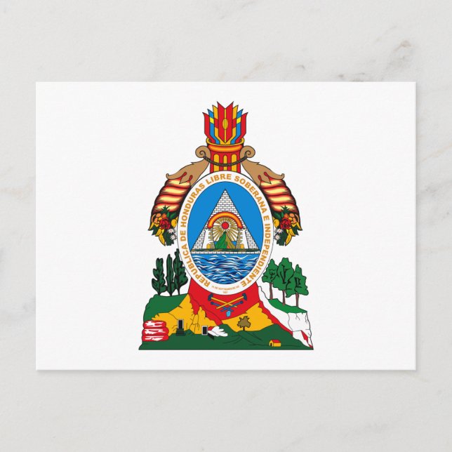Postal Postcarta del escudo de armas de Honduras (Anverso)