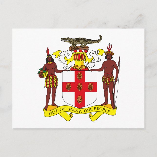Postal Postcarta del Escudo de Armas de Jamaica (Anverso)