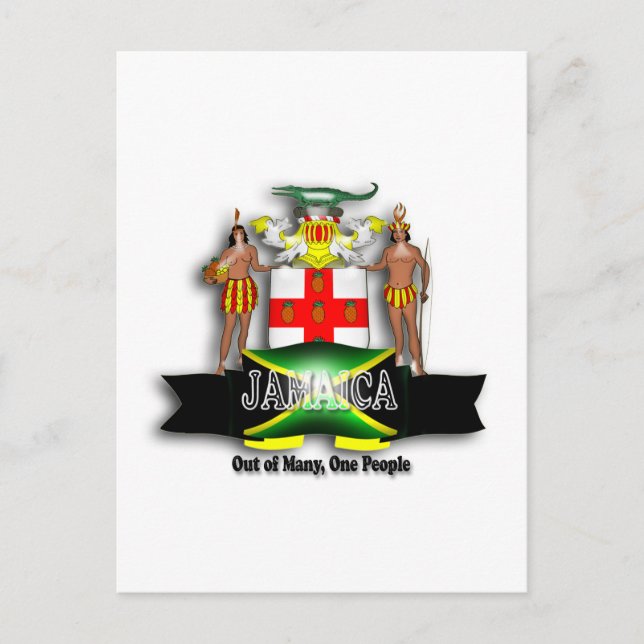 Postal Postcarta del Escudo de Armas de Jamaica (Anverso)