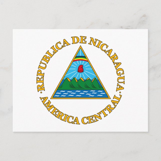 Postal Postcarta del escudo de armas de Nicaragua (Anverso)