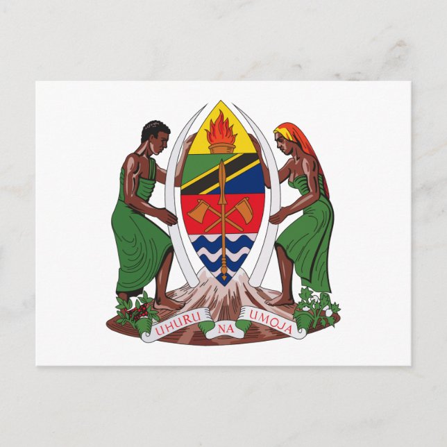 Postal Postcarta del escudo de armas de Tanzania (Anverso)