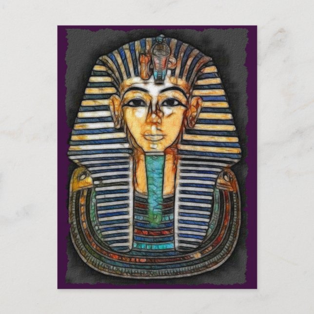 Postal Postcarta del faraón egipcio de TUTANKHAMEN (Anverso)