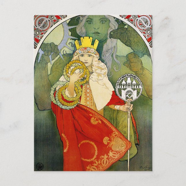 Postal Postcarta del festival Alphonse Mucha Sokol (Anverso)