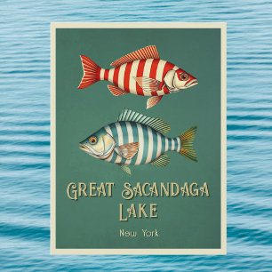 Postal Postcarta del Gran Lago Sacandaga Nueva York