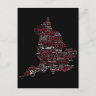 Postal Postcarta del Mapa de Arte de Palabra Británico