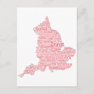 Postal Postcarta del Mapa de Arte de Palabra Británico