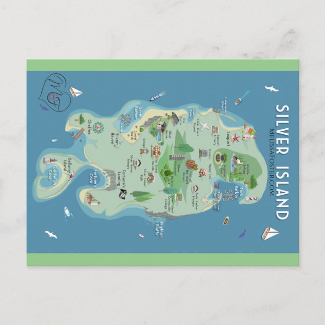 Postal Postcarta del mapa de la isla de Plata (Anverso)