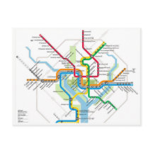 Postcarta del mapa del metro del Metro de Washingt