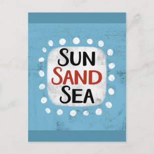 Postal Postcarta del mar de arena de Sun