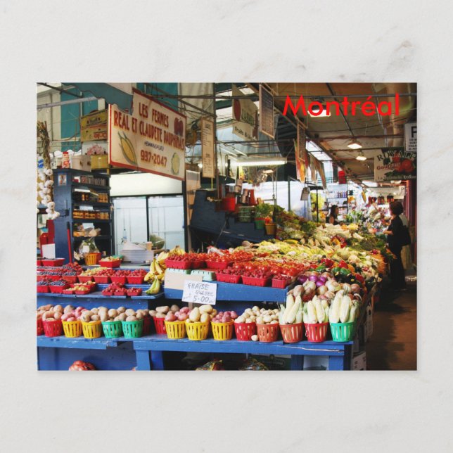 Postal Postcarta del mercado de agua dulce de Montreal (Anverso)