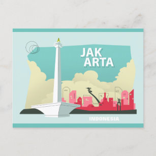 Postal Postcarta del Monumento Nacional de Indonesia