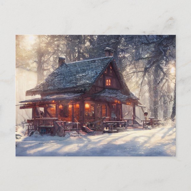 Postal Postcarta del paisaje invernal (Anverso)