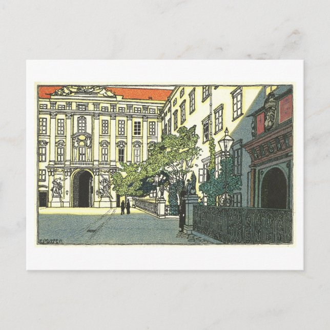 Postal Postcarta del palacio de Hofburg de Viena (Anverso)