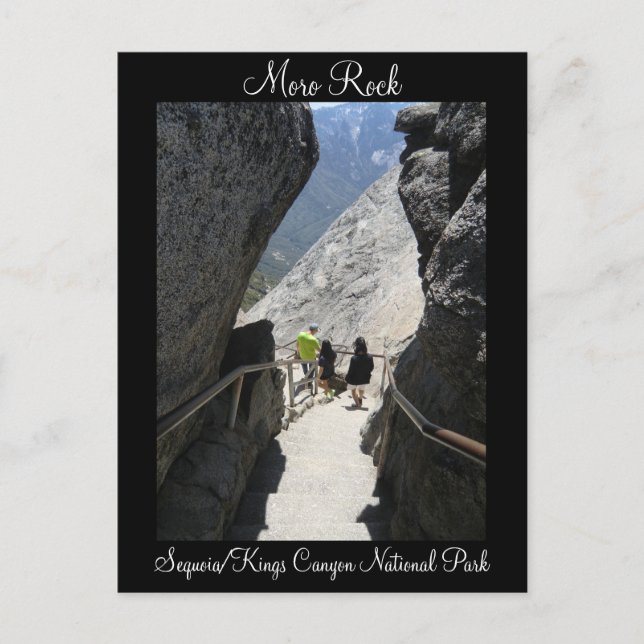 Postal Postcarta del parque nacional Moro Rock Sequoia (Anverso)