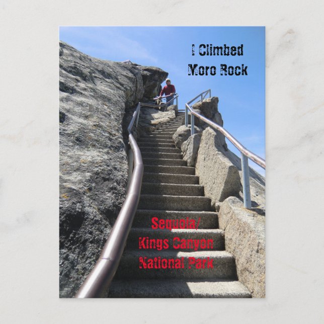 Postal Postcarta del parque nacional Moro Rock Sequoia (Anverso)