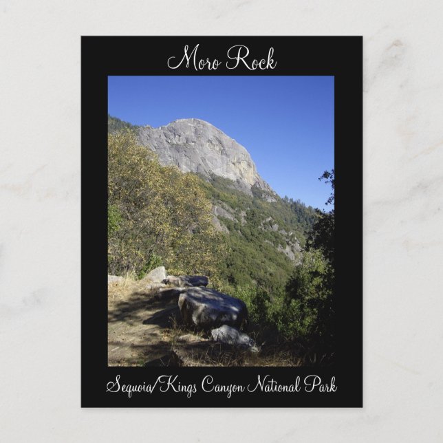 Postal Postcarta del parque nacional Moro Rock Sequoia (Anverso)
