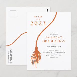 Postal Postcarta del partido de graduación de Naranja mod