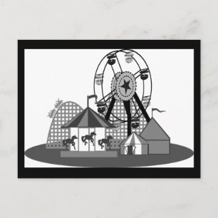 Postal Postcarta del partido del Carnaval Blanco y Negro