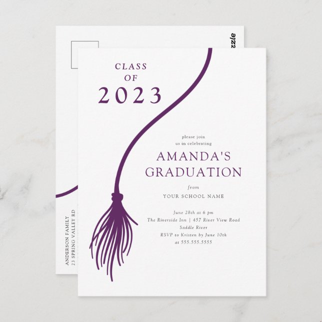 Postal Postcarta del partido moderno de graduación de tas (Anverso / Reverso)