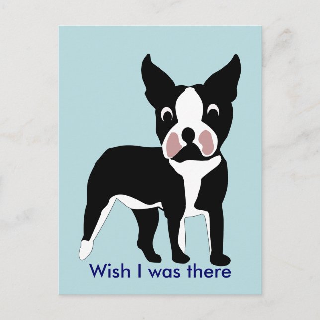 Postal Postcarta del personalizado Boston Terrier (Anverso)