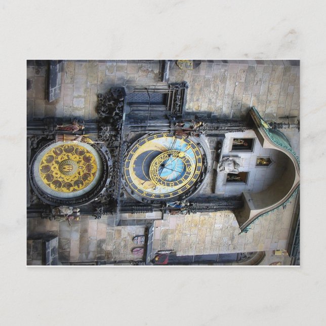 Postal Postcarta del reloj astronómico de Praga (Anverso)
