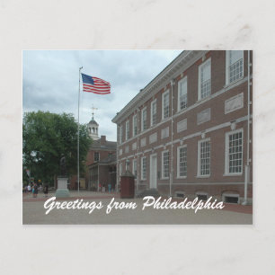 Postal Postcarta del Salón de la Independencia de Filadel