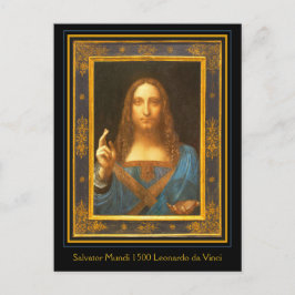 Postal Postcarta del salvador Mundi 1500 Leonardo da Vinc