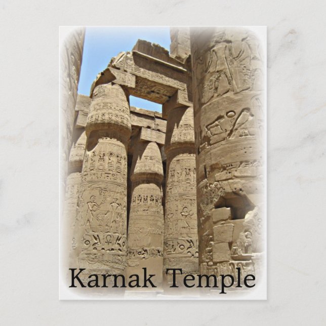 Postal Postcarta del templo de Karnak (Anverso)