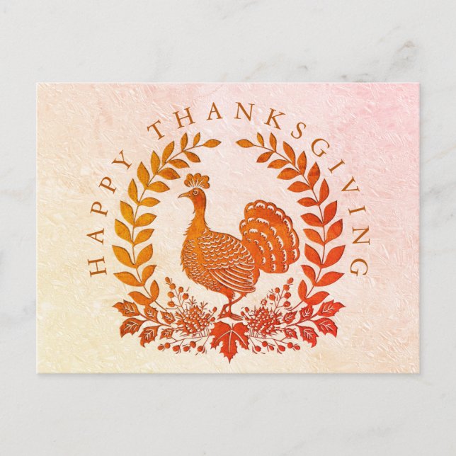 Postal Postcarta feliz de Acción de Gracias para Turquía (Anverso)