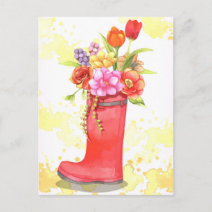 Postal Postcarta floral cuta