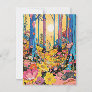 Postal Postcarta forestal de fantasía