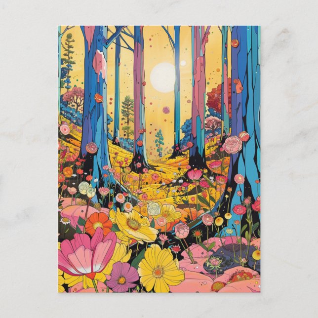 Postal Postcarta forestal de fantasía (Anverso)