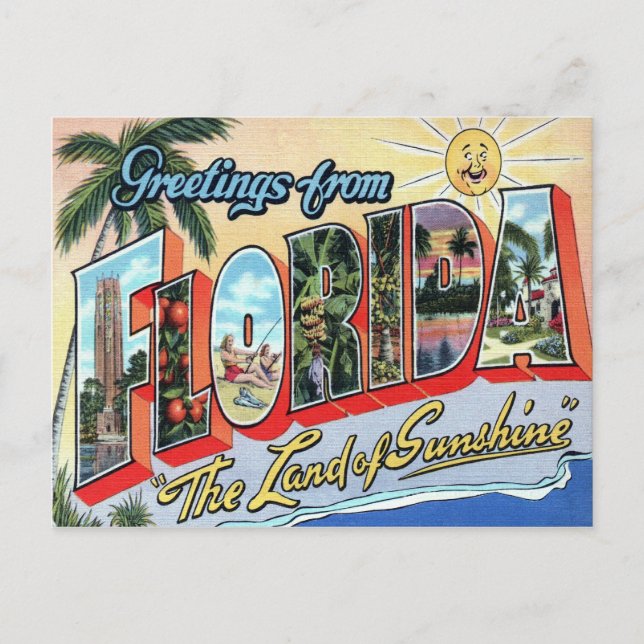 Postal Postcarta grande de Florida (Anverso)