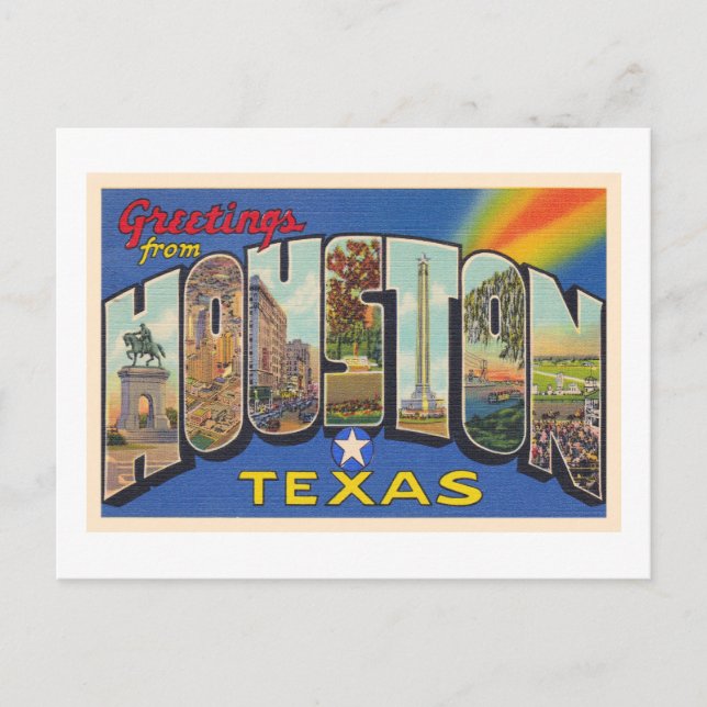 Postal Postcarta grande de Houston Texas TX (Anverso)