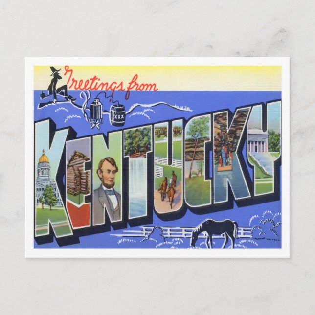 Postal Postcarta grande de Kentucky Vintage (Anverso)