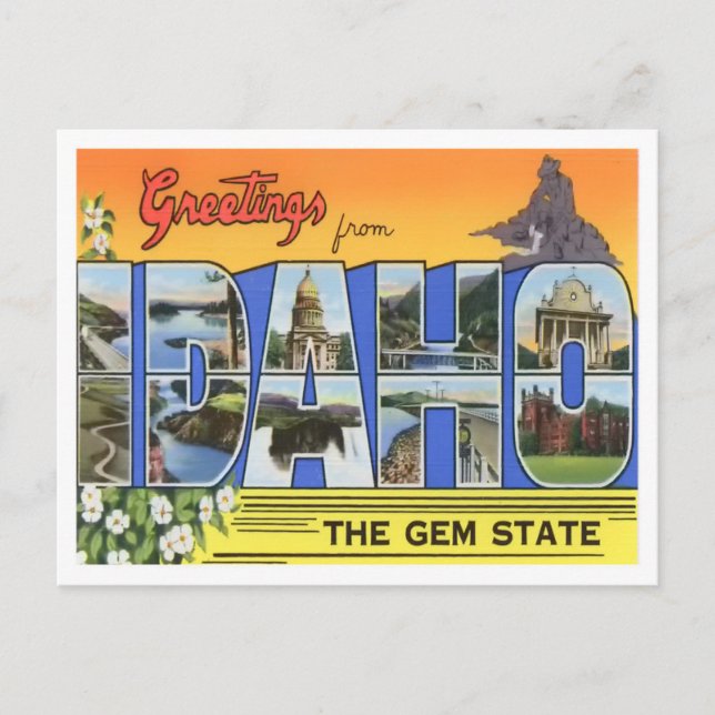 Postal Postcarta grande de la época de Idaho (Anverso)