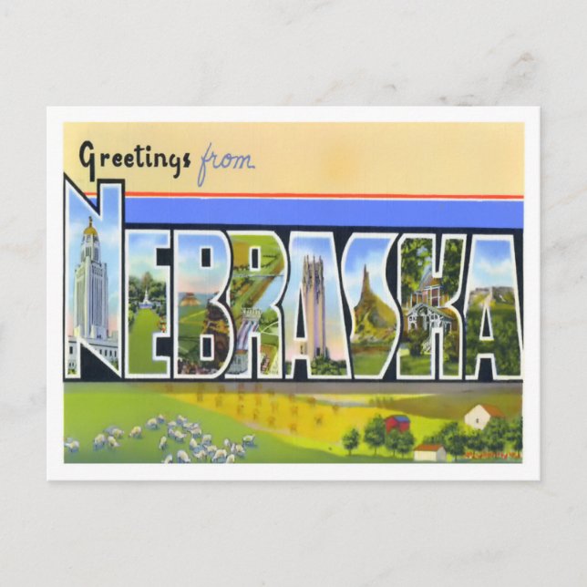 Postal Postcarta grande de la época de Nebraska (Anverso)