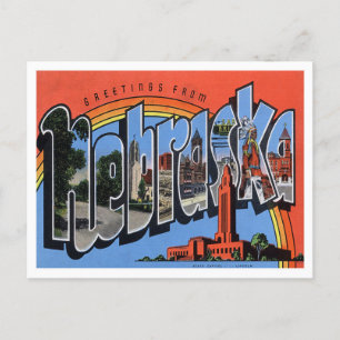 Postal Postcarta grande de la época de Nebraska