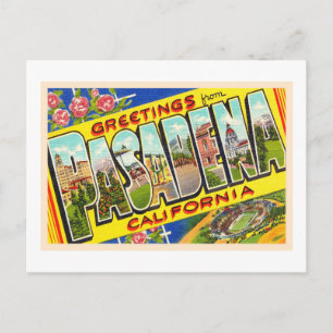 Postal Postcarta grande de la época de Pasadena Californi