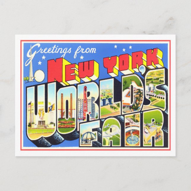 Postal Postcarta grande de la Feria Mundial de Nueva York (Anverso)