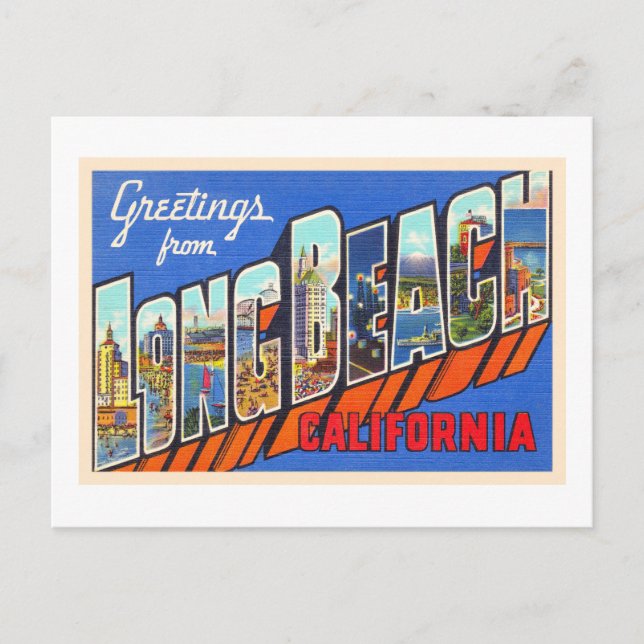 Postal Postcarta grande de Long Beach California (Anverso)