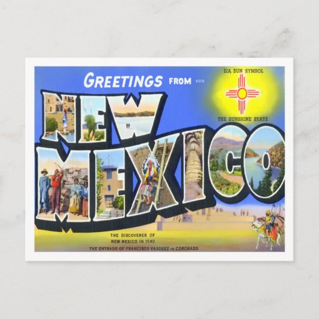 Postal Postcarta grande de Nuevo México (Anverso)