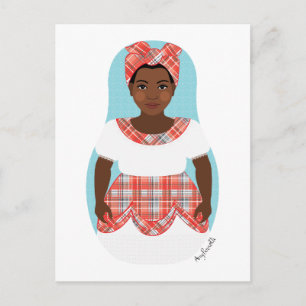 Postal Postcarta jamaiquina Matryoshka