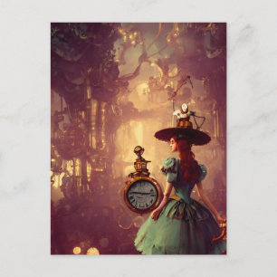 Postal Postcarta Lady Lady de Steampunk Time Keeper