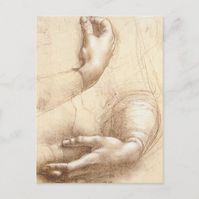 Postal Postcarta Leonardo-Study-of-hand (Anverso)