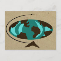 Postcarta moderna de arte de globo de mediados de