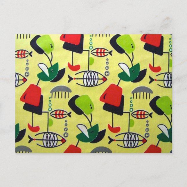 Postal Postcarta moderna de peces atómicos de mediados de (Anverso)