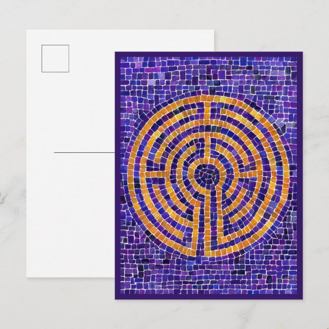 Postal Postcarta MOSAICA DE LABYRINTH (Anverso / Reverso)